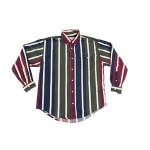 merona men's dress shirt Merona Mens Long Sleeve Button Dress Shirt Dark Blue with Stripes Size Lg
